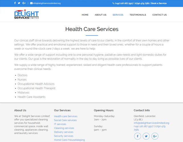 Health and Social care Website
